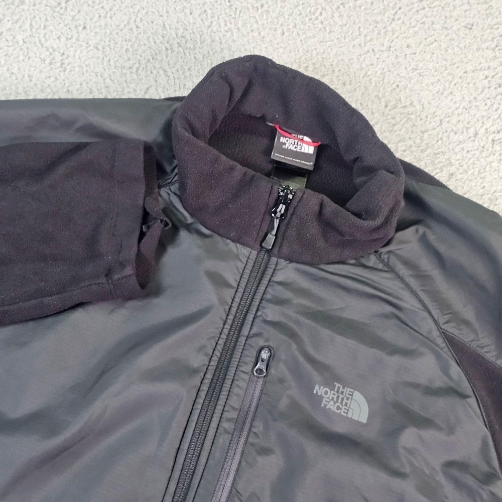 The North Face Jacket Mens XL Black Polartec Fleece Full Zip Windbreaker Pockets
